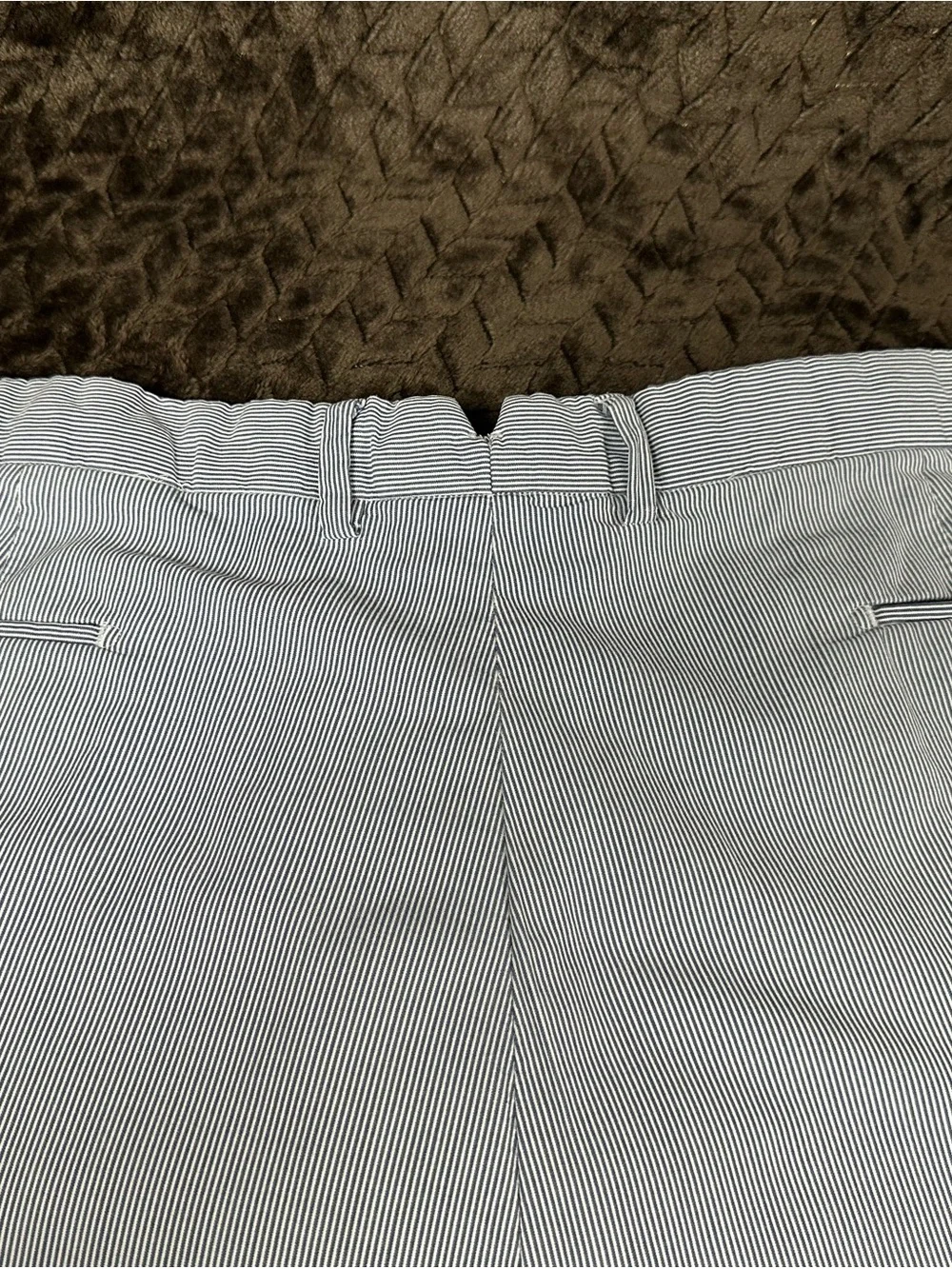 Polo by Ralph Lauren Light Blue Flat-Front Shorts Fine Seersucker